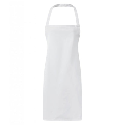Premier essential bib apron, white, custom printed workwear, personalised