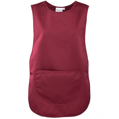 Premier pocket tabard, burgandy, custom printed workwear
