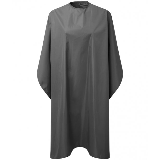 Premier waterproof salon gown, grey, custom printed