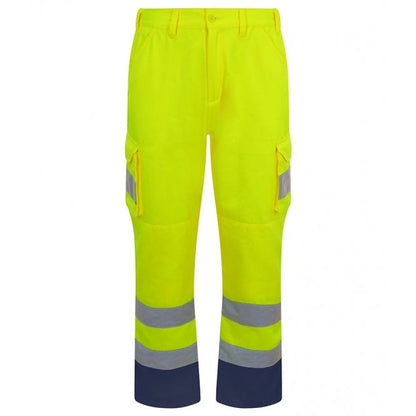 Pro RTX high visibility cargo trousers, yellow, can be custom printed