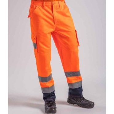 Pro RTX high visibility cargo trousers, orange, can be custom printed