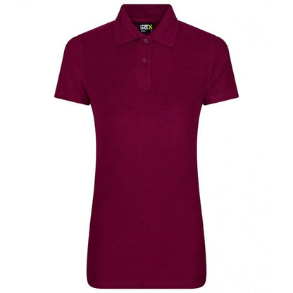 Pro RTX ladies pique polo shirt, burgandy, custom printed workwear