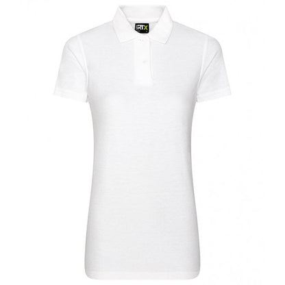 Pro RTX ladies pique polo shirt, white, custom printed workwear