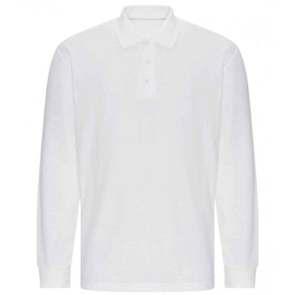 Pro RTX long sleeve pique polo shirt, white, custom printed workwear
