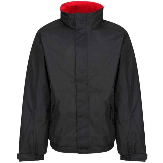 Regatta Dover wayterproof insulated jacket, Black/Red, custom printed workwear