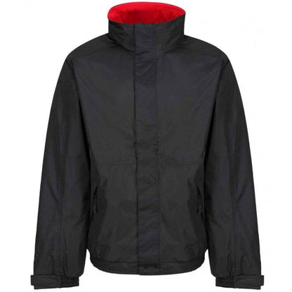 Regatta Dover wayterproof insulated jacket, Black/Red, custom printed workwear
