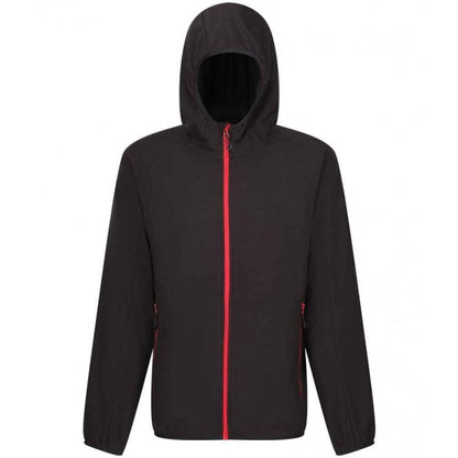 Regatta Navigate full zip hooded fleece jacket, Black/Red, custom printed workwear