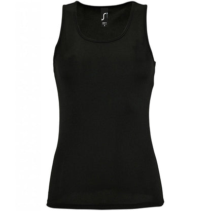 SOL'S ladies sporty performance tank top black custom print 