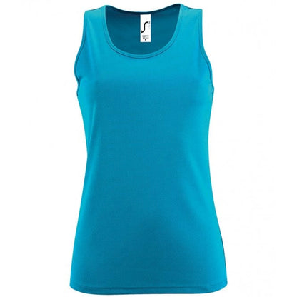 SOL'S ladies sporty performance tank top aqua custom print 