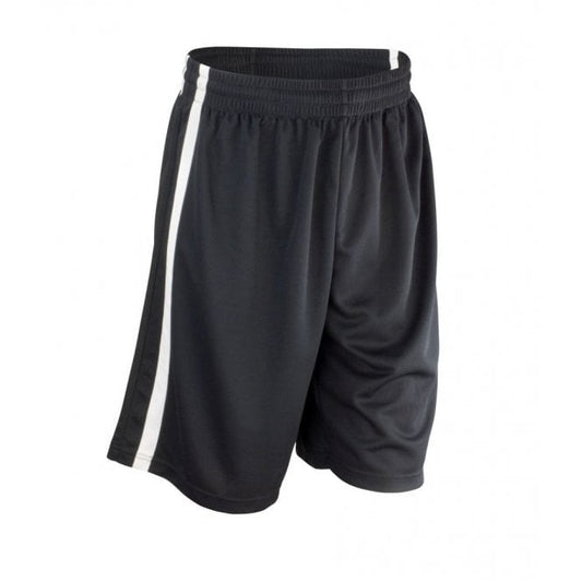 Spiro Basketball Shorts, Black/White, Custom Print 