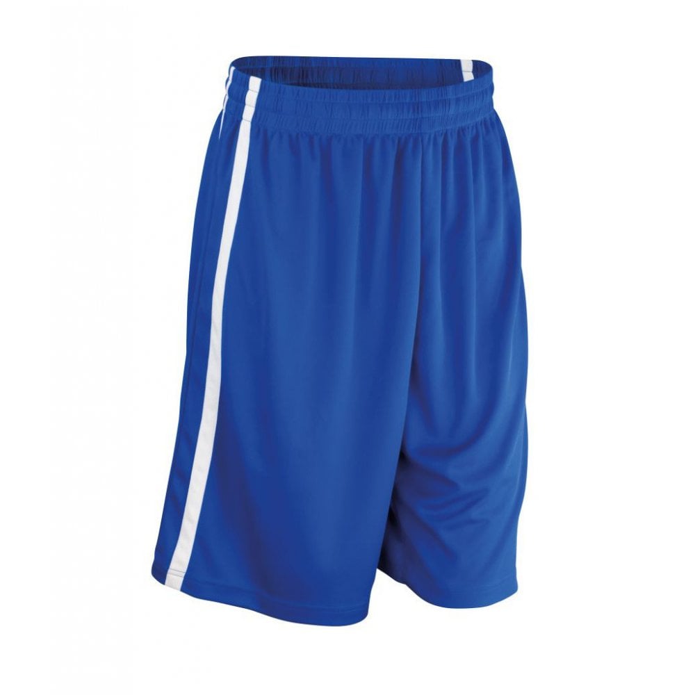 Spiro Basketball Shorts, Royal/White, Custom Print 