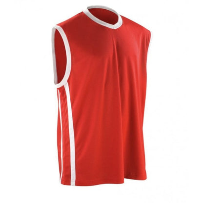 Spiro Basketball Top, Red/White, Custom Print