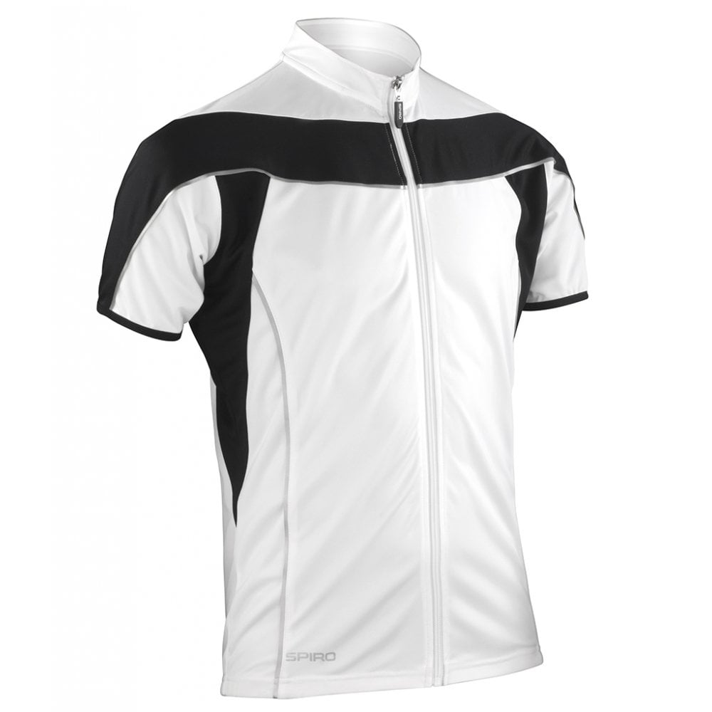 Spiro Bikewear Top, White/Black, Custom Print 