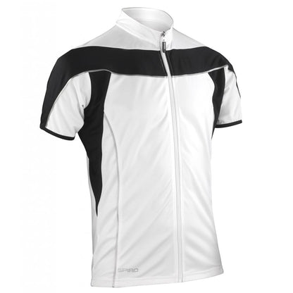 Spiro Bikewear Top, White/Black, Custom Print 