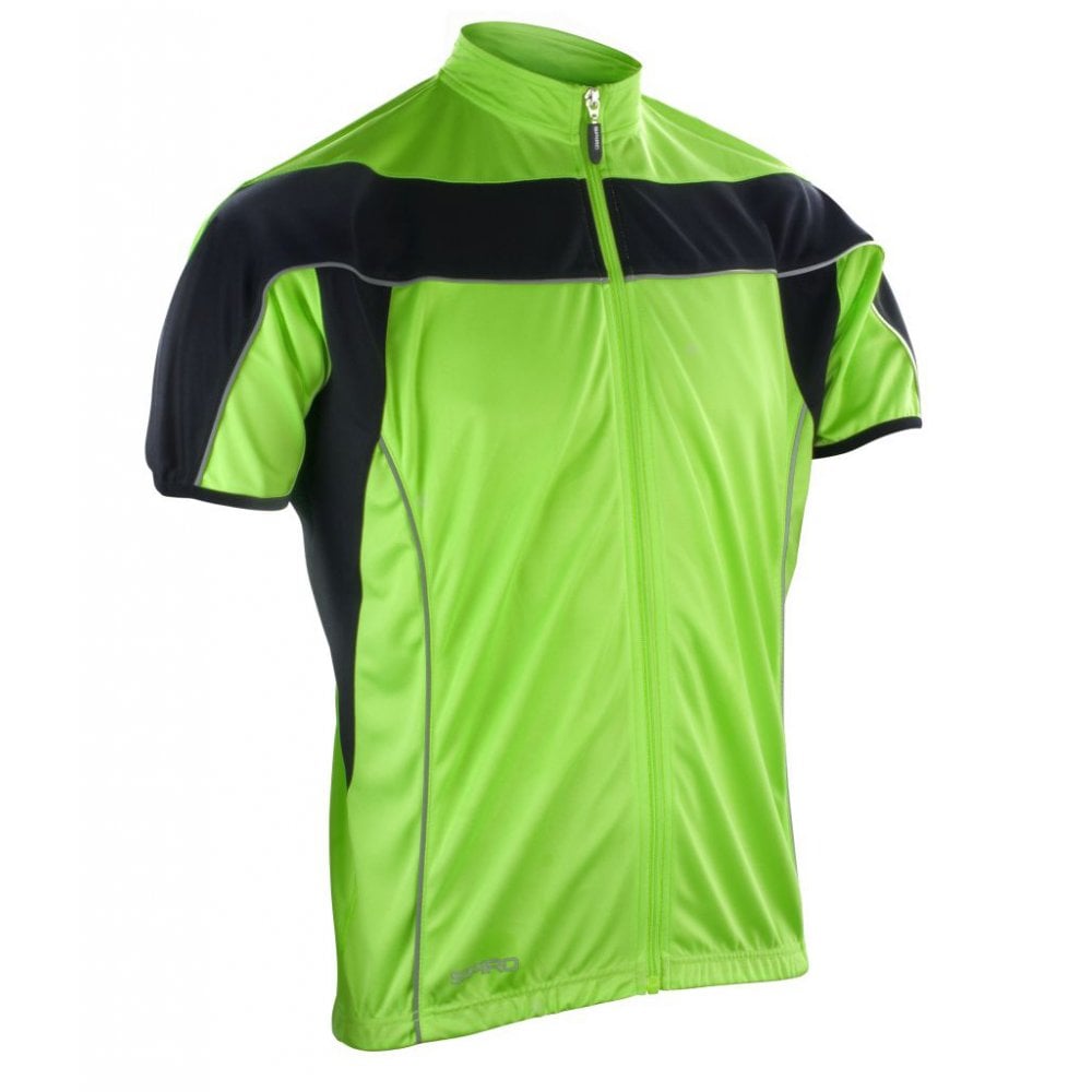 Spiro Bikewear Top, Fluorescent Lime/Black, Custom Print 