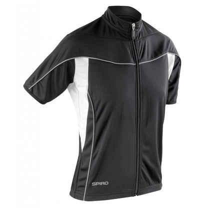 Spiro Ladies Bikewear Top, Black/White, Custom Print