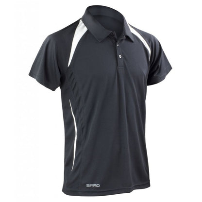 Spiro Team Spirit Polo Shirt, Black/White, Custom Print
