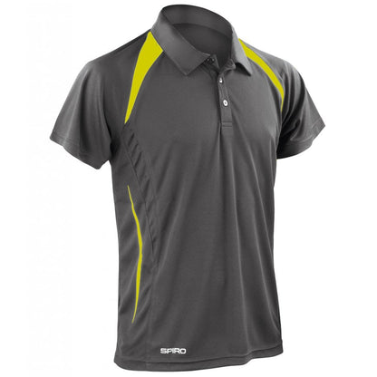 Spiro Team Spirit Polo Shirt, Grey/Lime Green, Custom Print