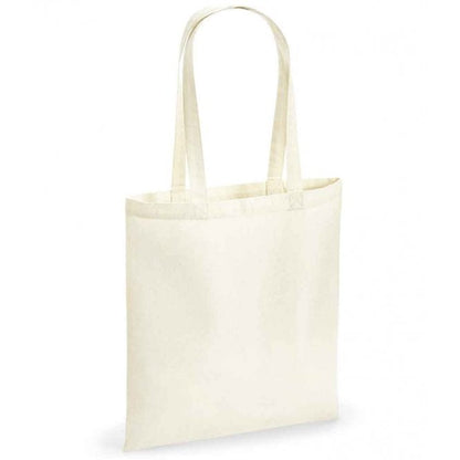Westford Mills recycled cotton tote bag, white, custom printed, personalised